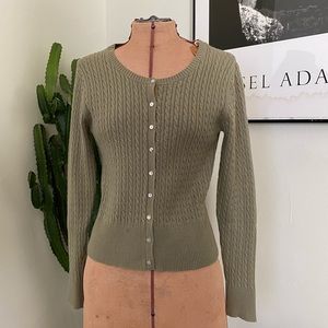 Vintage Eddie Bauer Sage Green Cardigan XS | Cottagecore Grandpa Aesthetic